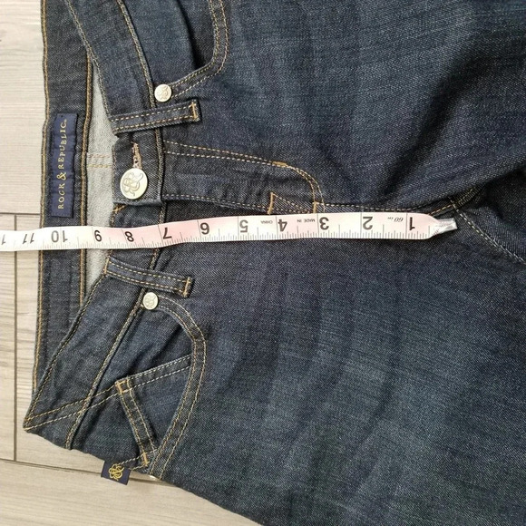 Rock & Republic Women's Berlin Straight Jeans 6 Blue Denim Logo Cotton Pockets - Picture 10 of 11